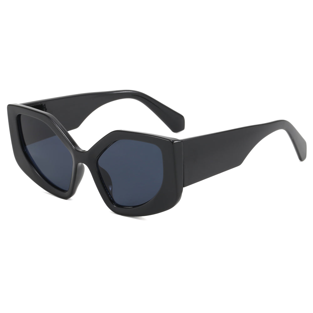 Oversized Polygon Cat Eye Chunky Rainbow Shades Sunglasses