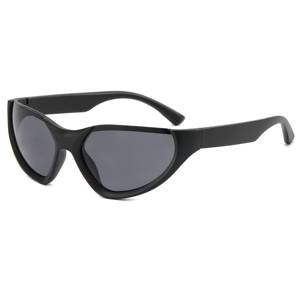 Silver Exaggerated Sport Goggle Sunglasses