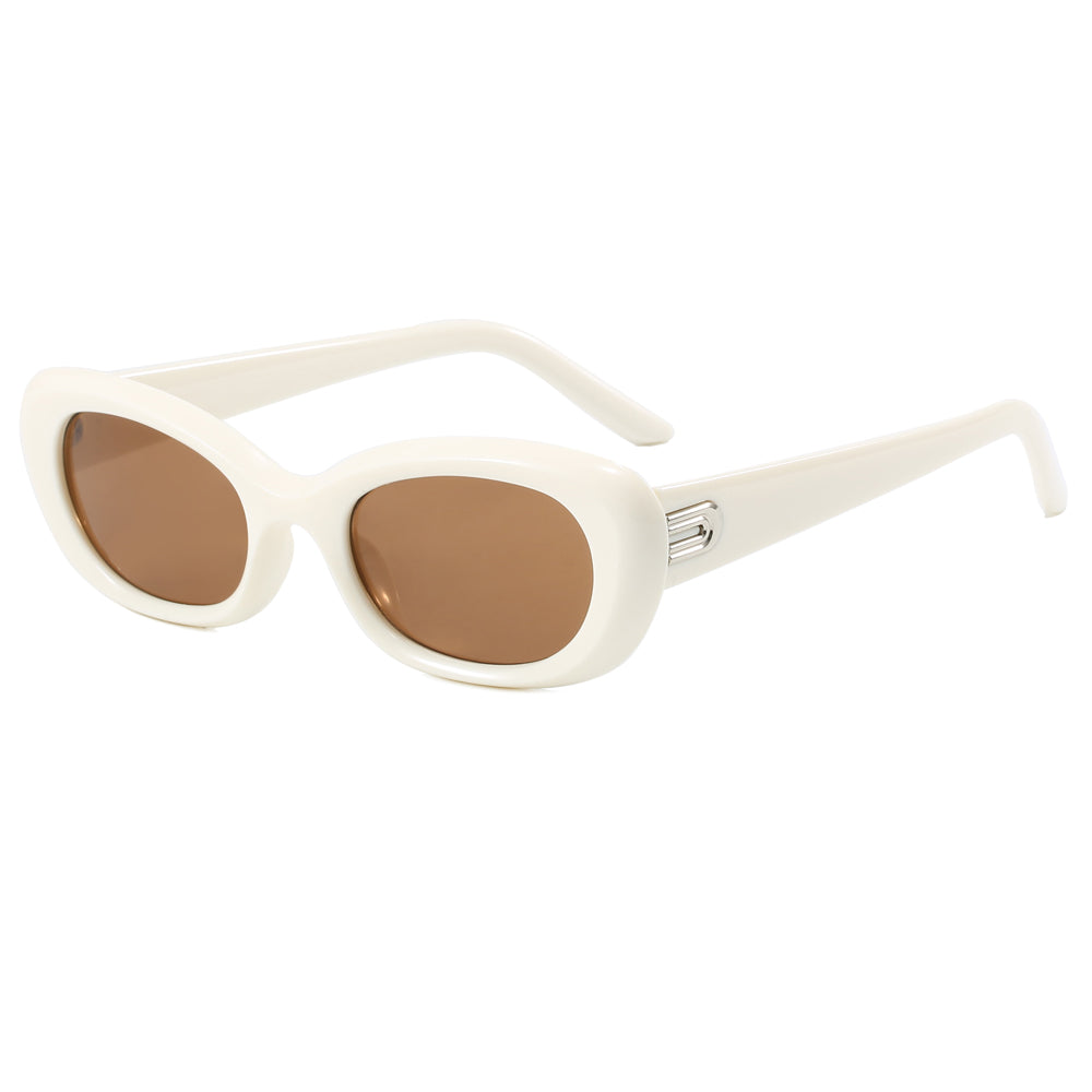 Retro Y2K Tinted Small Oval Cat Eye Sunglasses