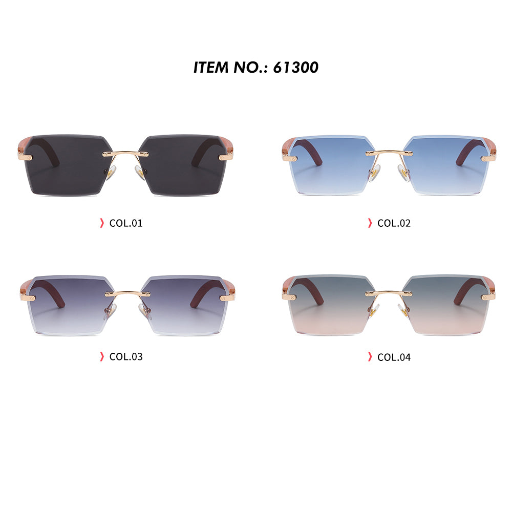 Small Rimless Rectangular Sunglasses