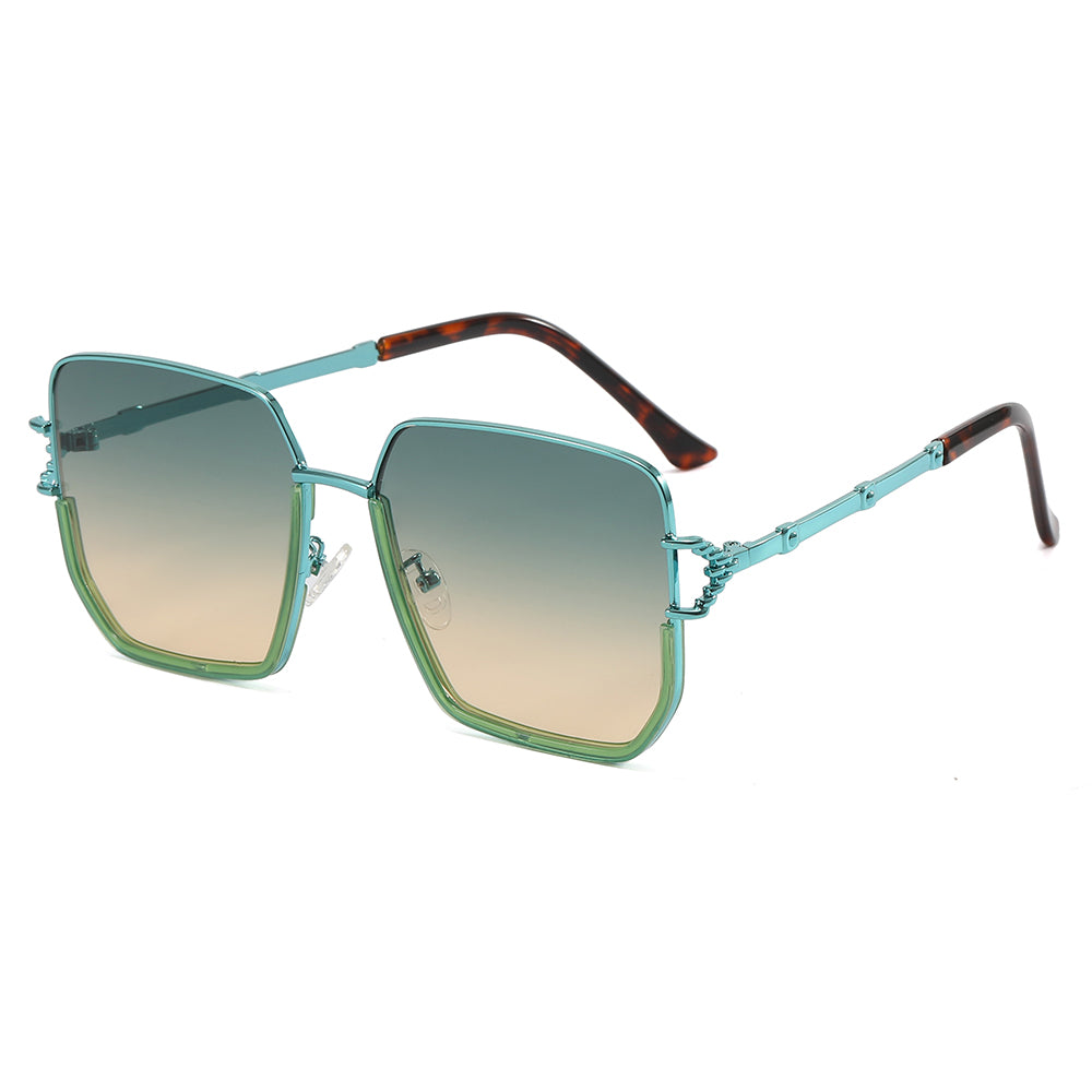Oversized Shades Metal Frame Square Sunglasses