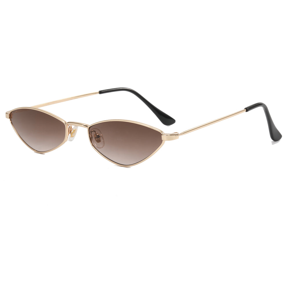 Cat Eye Women Small Triangle Metal Frame Sunglasses