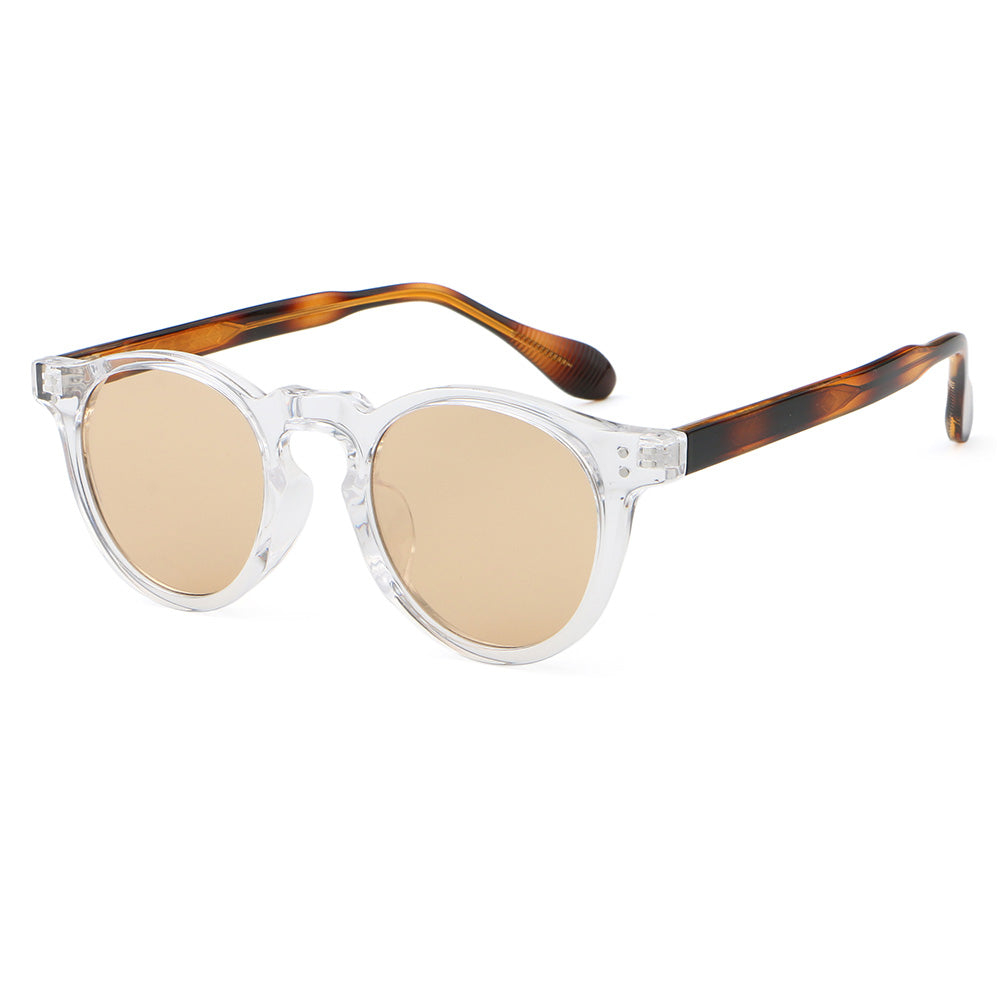 Classic Round Cat Eye Reinforced Wire-Core Temples Sunglasses