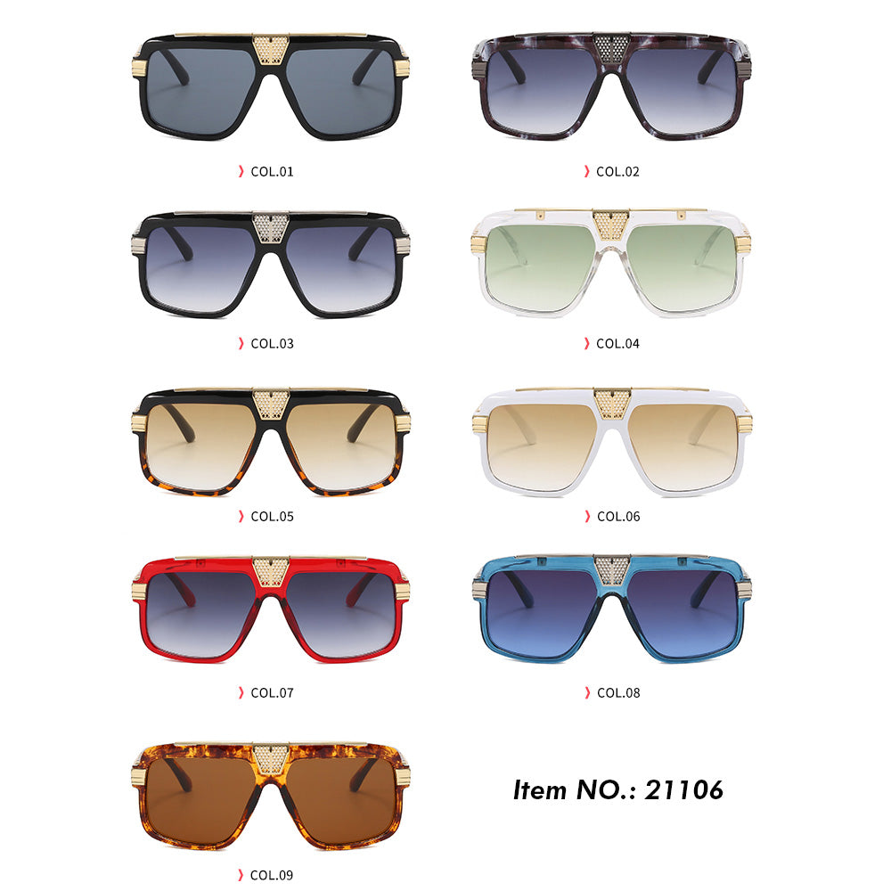 Oversized Luxury Shades Flat Top Square Sunglasses
