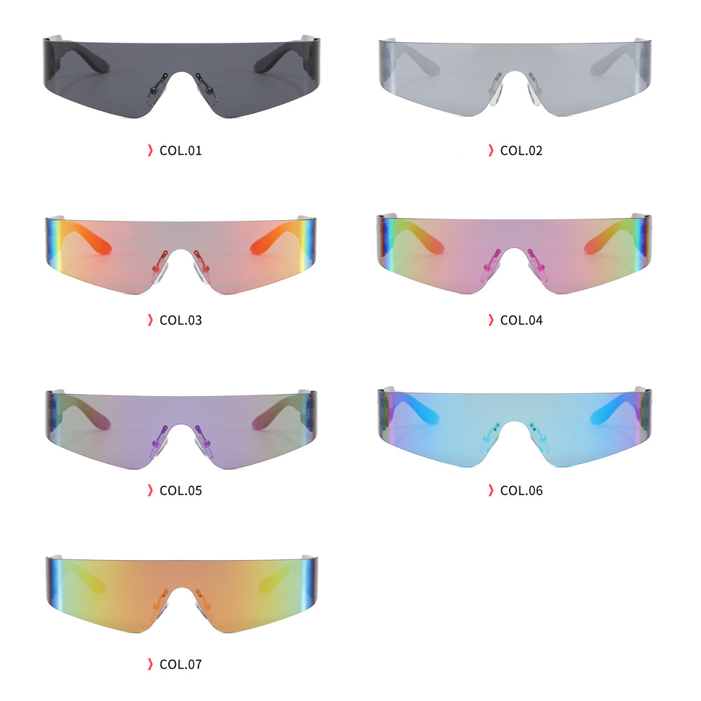 Y2K One Piece Lens Rimless Sunglasses