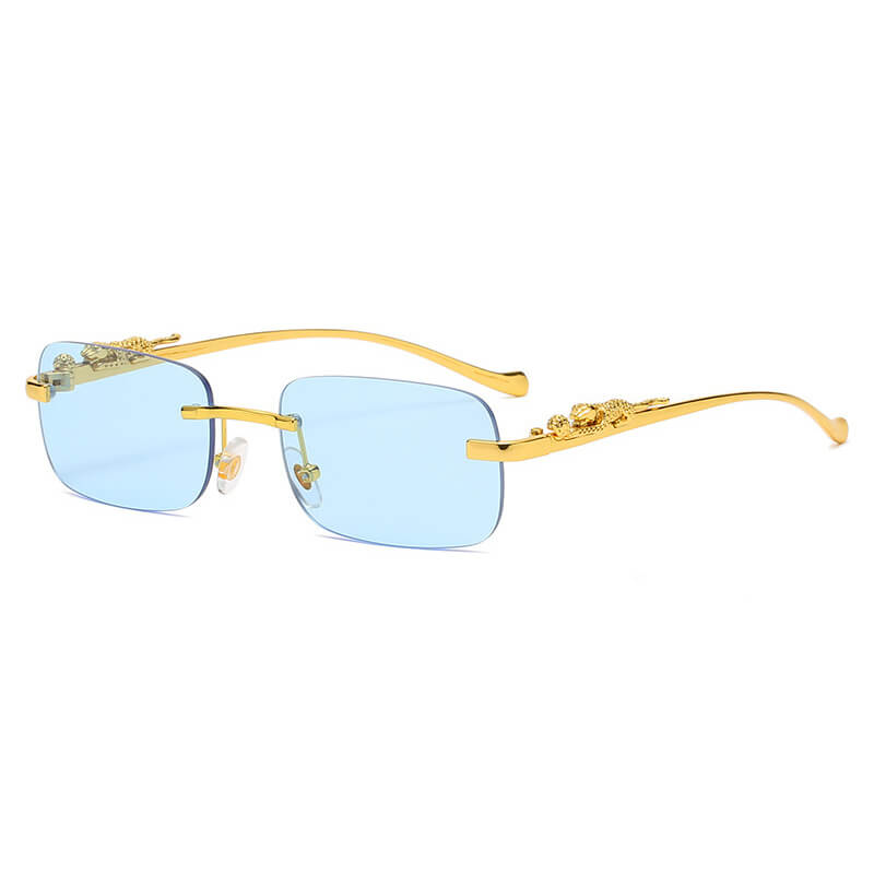Cheetah Rectangle Rimless Sunglasses