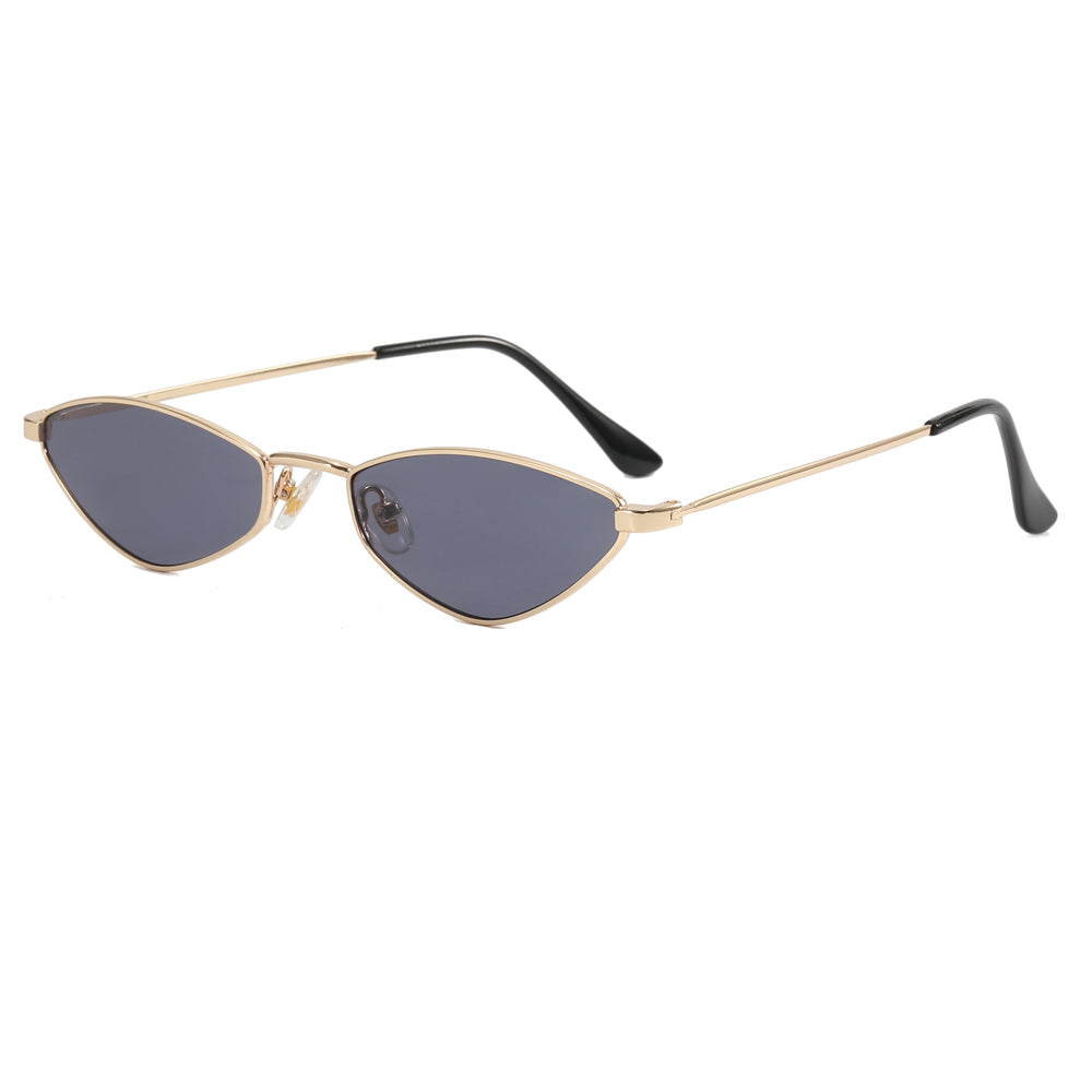 Cat Eye Women Small Triangle Metal Frame Sunglasses