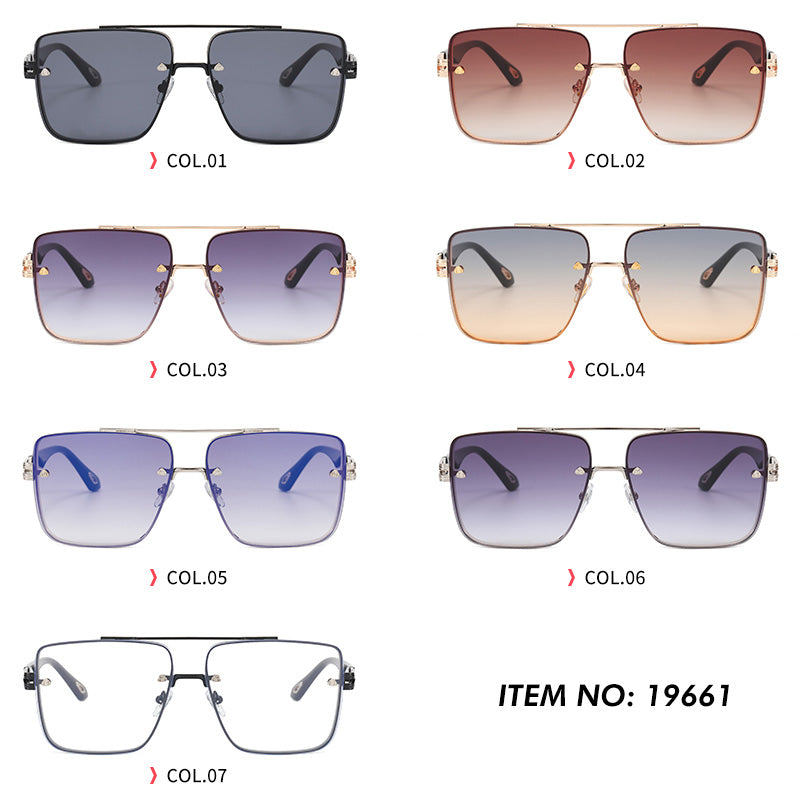 Metal Frame UV400 Gradient Men Shades Sunglasses