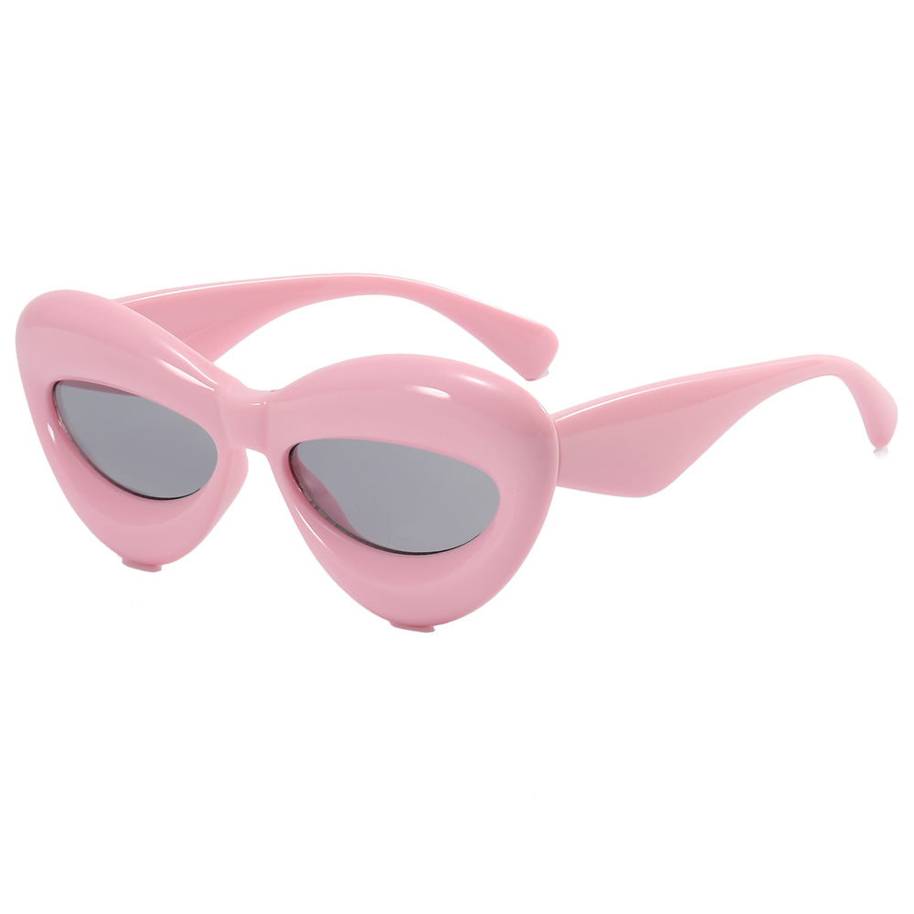 Inflated Women Oval Cat Eye Sunglasses