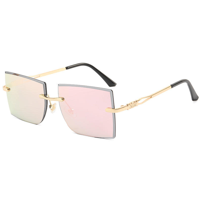 Women Rimless Square Sunglasses