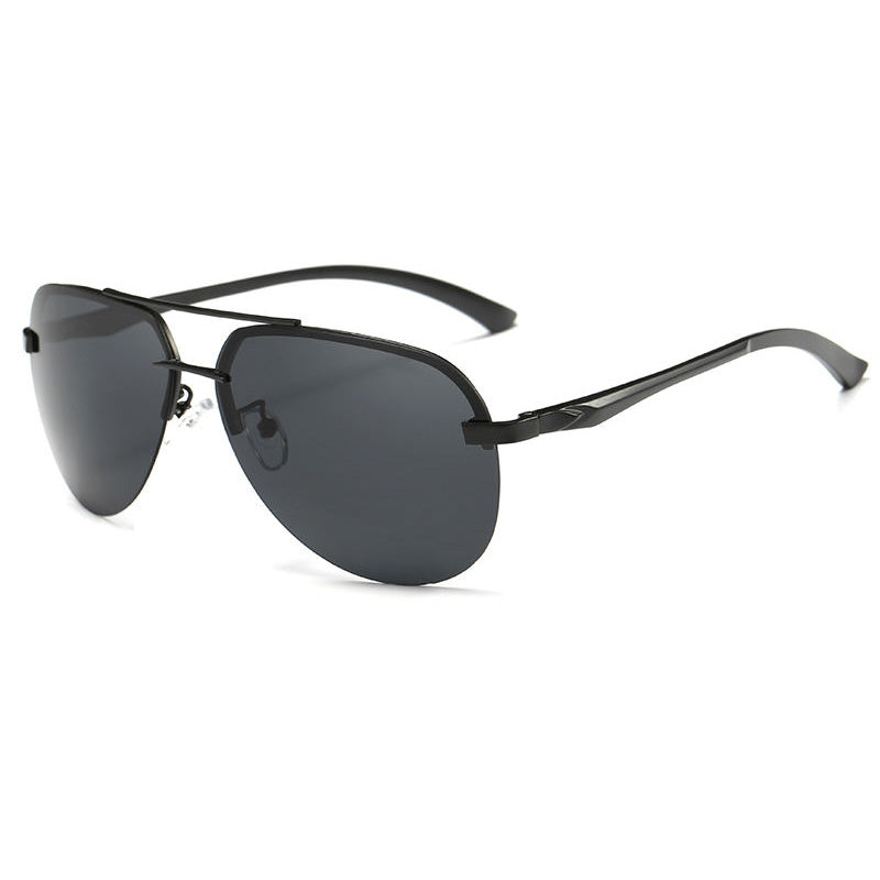 Polarized Rimless Pilot Style Driving Sunglasses