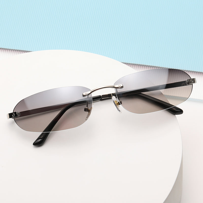 Oval Rimless Y2K Sunglasses