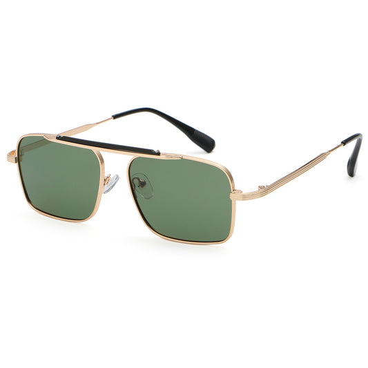 Flat Top Metal Frame UV400 Men's Gradient Shades Sunglasses
