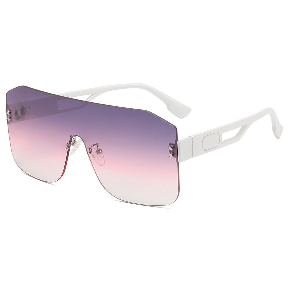 One Piece Tinted Lens UV400 Rimless Sunglasses