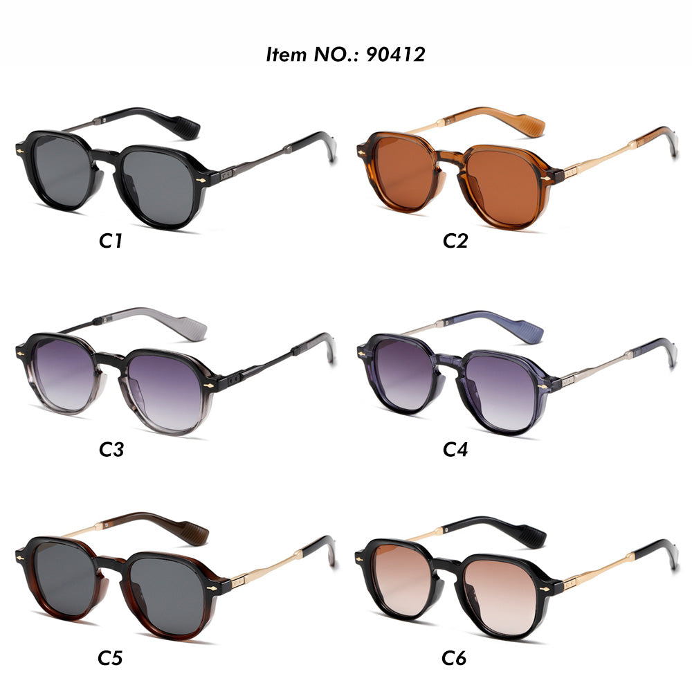 Retro Round Rivets Design Outdoor Sunglasses