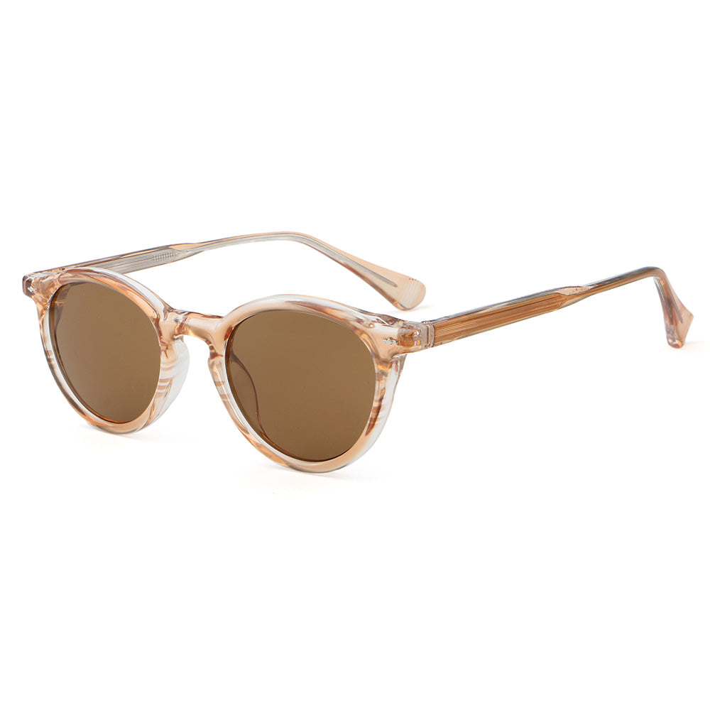 Retro Round Reinforced Wire-Core Temples Sunglasses