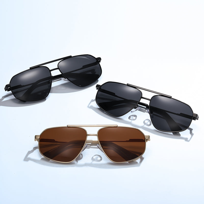 Men Square Metal Polarized Sunglasses