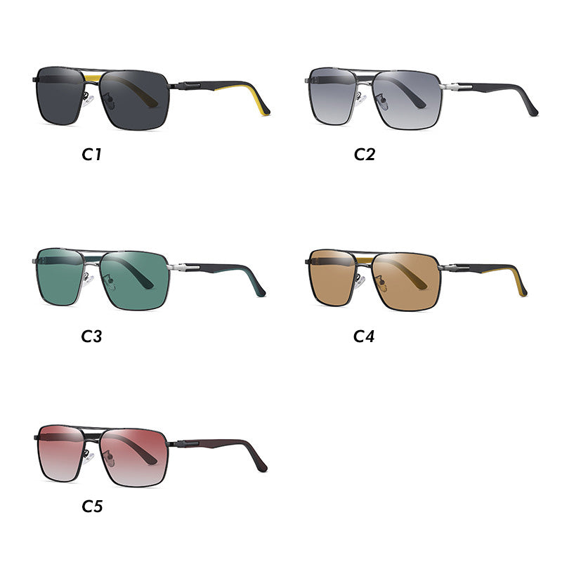 Polarized Double Bridge Pilot Style Anti-Glare Driving Sunglasses