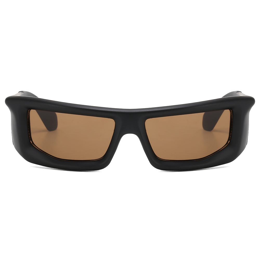 Retro Rectangle Thick Frame Cyberpunk Sporty Y2K Sunglasses