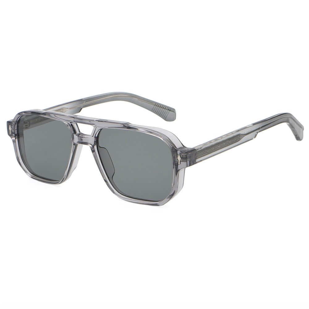 Double Bridge Flat Top Pilot Square Sunglasses