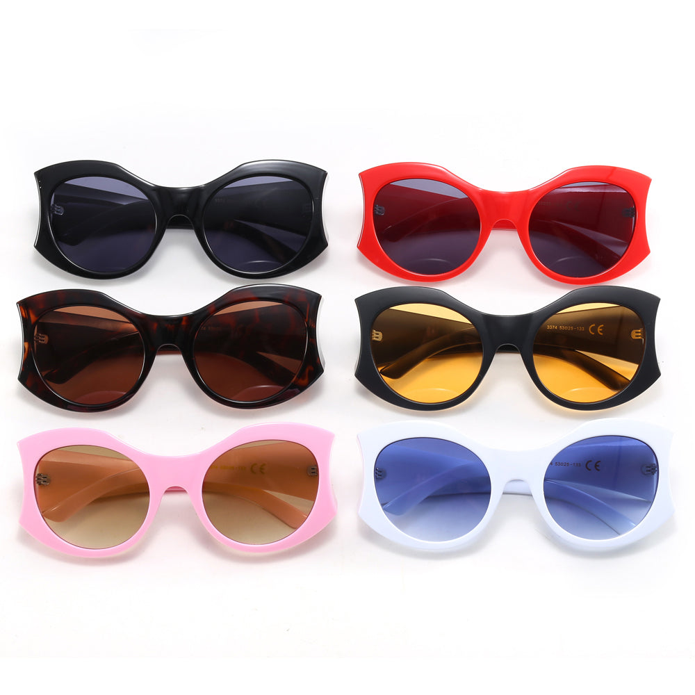 Round Polygon Cat Eye Shades  Sunglasses