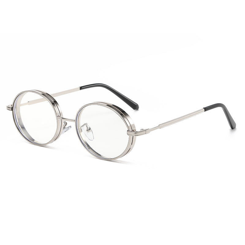 Retro Round Metal Steampunk Style Sunglasses