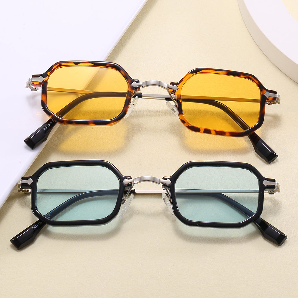Tinted Lenses Fashion Small Geometric Frame Sunglasses