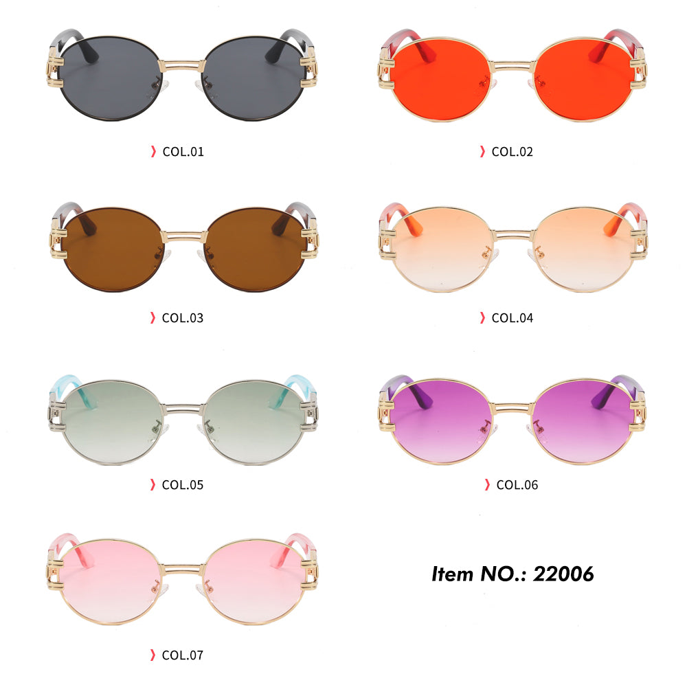 Retro Art Nouveau Vintage Style Round Metal Steampunk Sunglasses