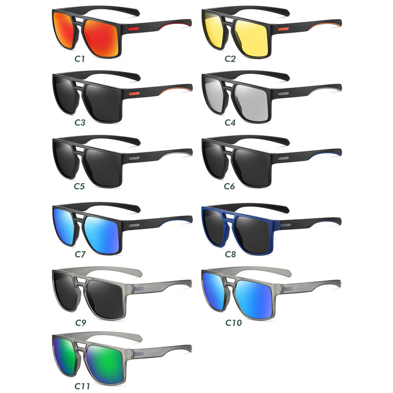 Sporty Square Polarized Sunglasses