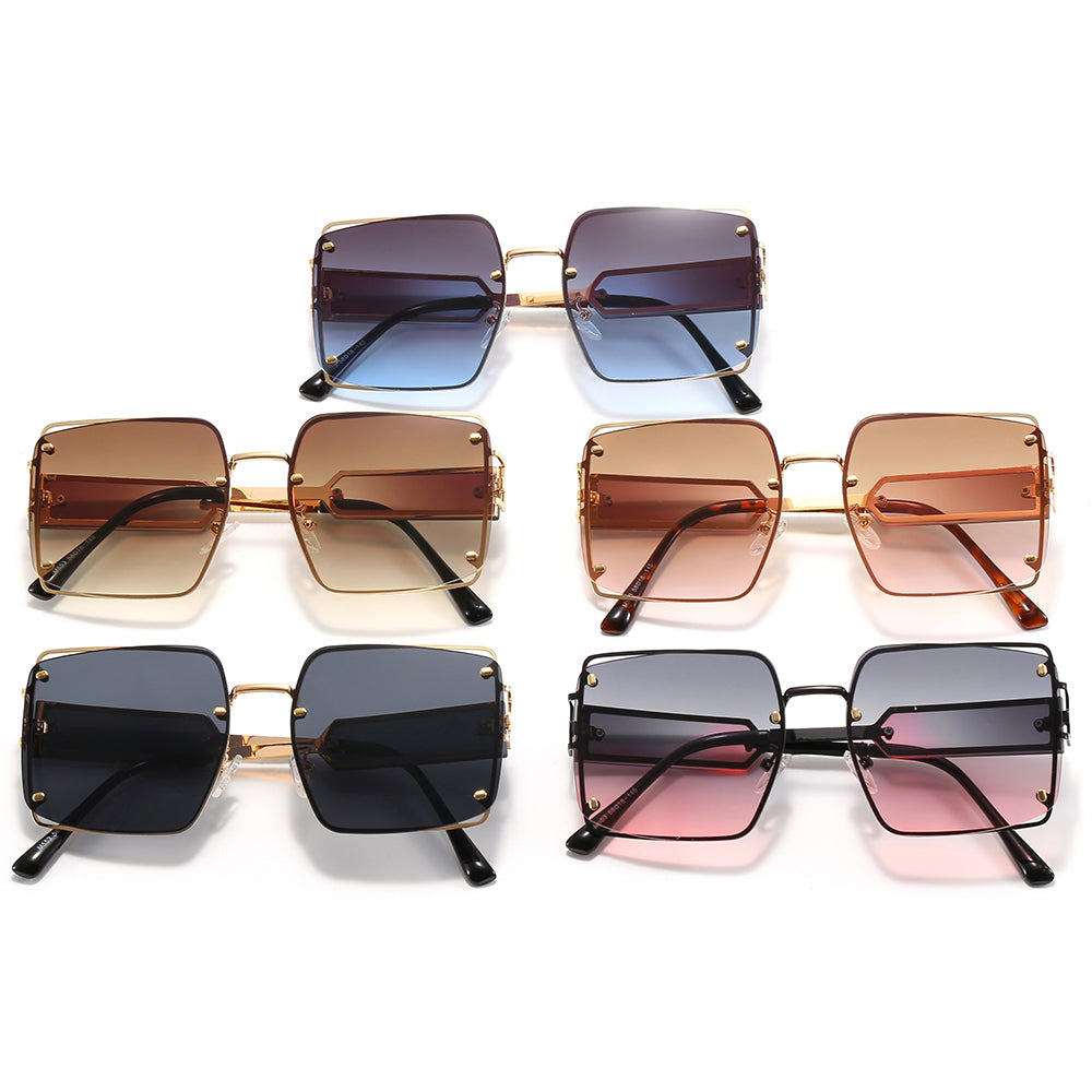 Square Metal Frame Sunglasses