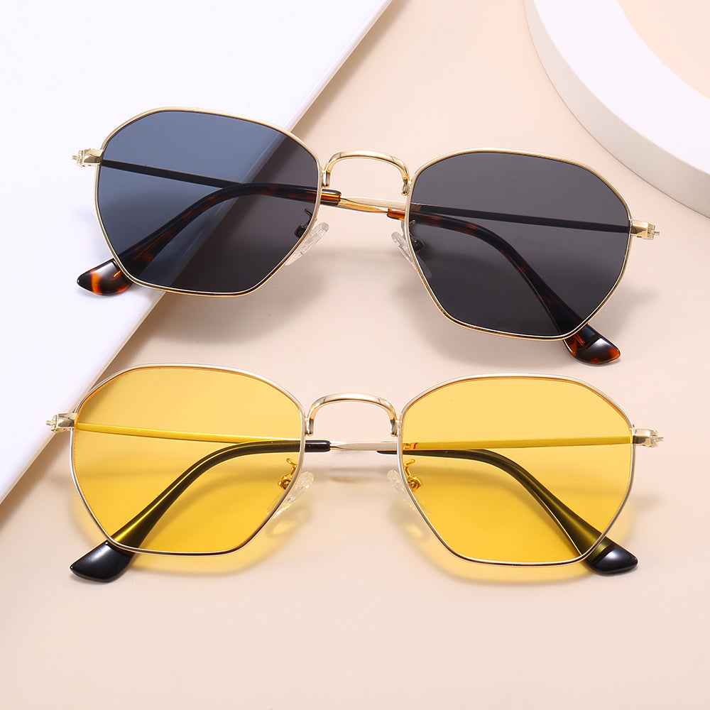 Retro Classic Women Square Metal Sunglasses