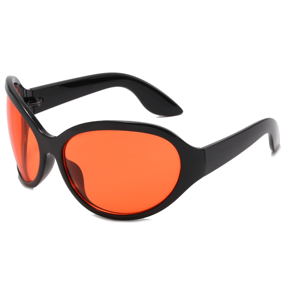 Cat eye Wrap Around Oval Outdoor Cycling Sporty Y2K Sunglasses