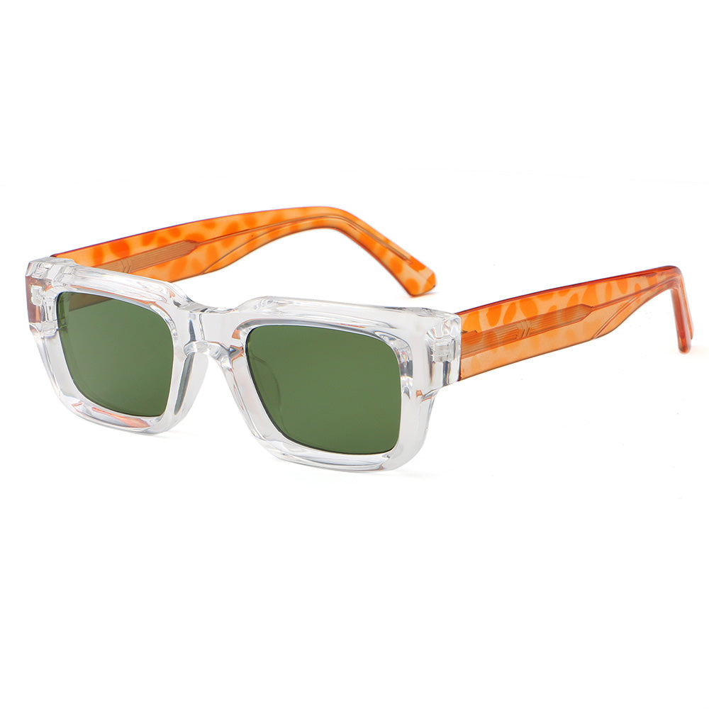 Vintage Classic Thick Rectangle Travel Shades Sunglasses