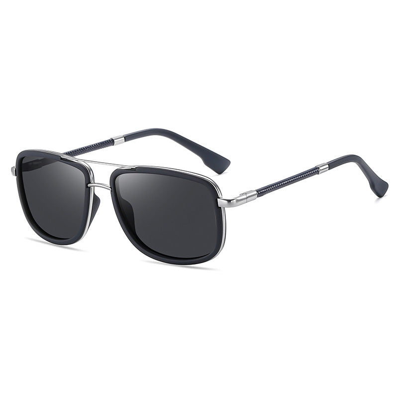 Square Metal Frame Polarized Sunglasses