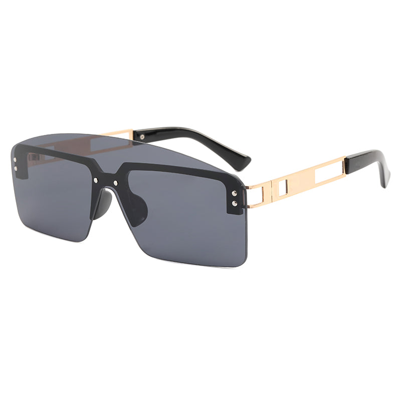 One Piece Tinted Lens Rimless Sunglasses