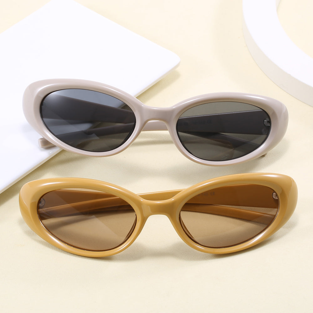 Retro Y2K Cat Eye Women Oval Outdoor Vacation Sunglasses