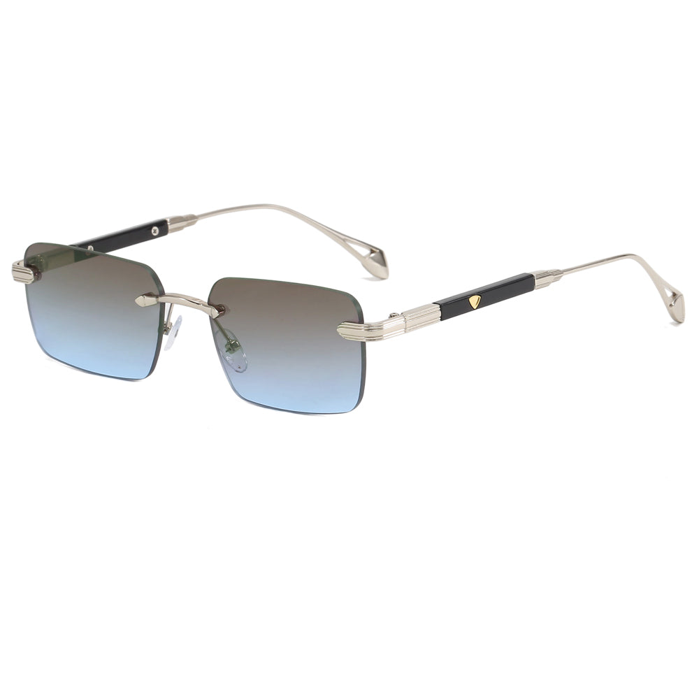 Fashion 2023 Luxury Rectangle Tinted Rimless Sunglasses