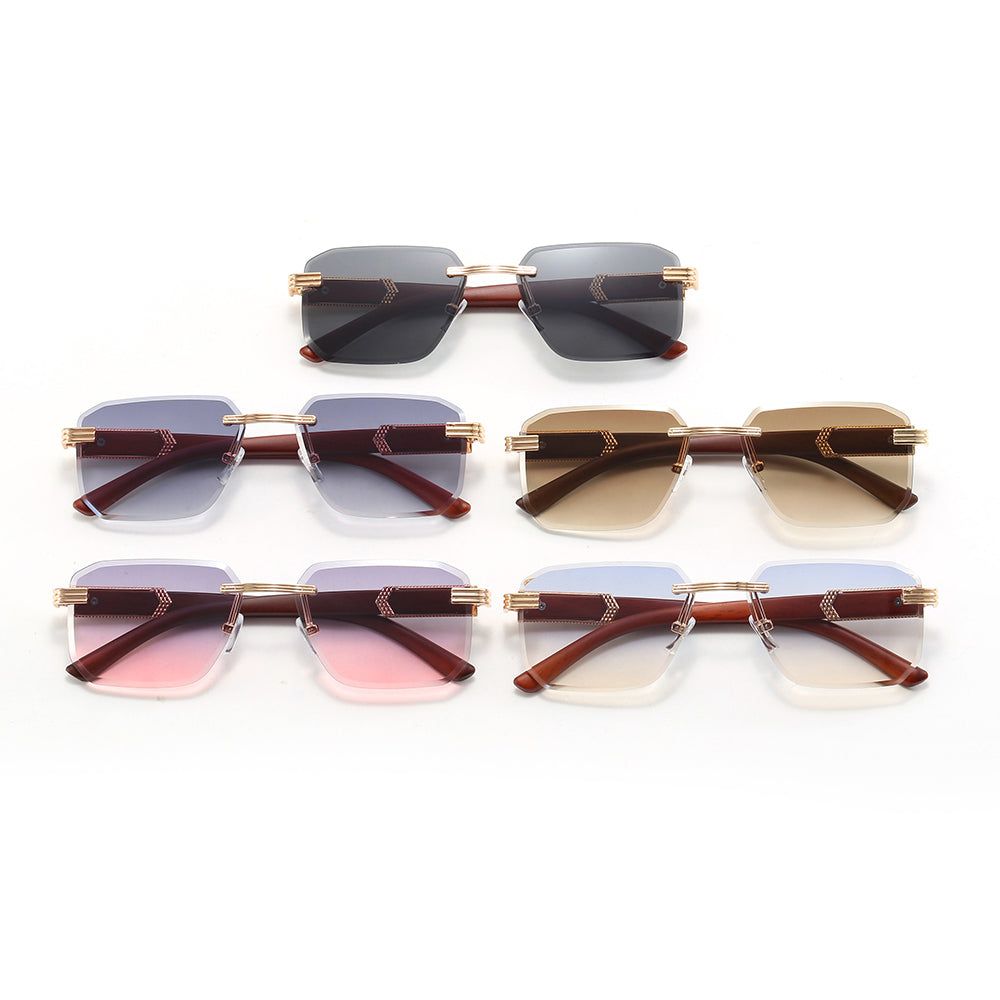 Small Rectangle Rimless Sunglasses