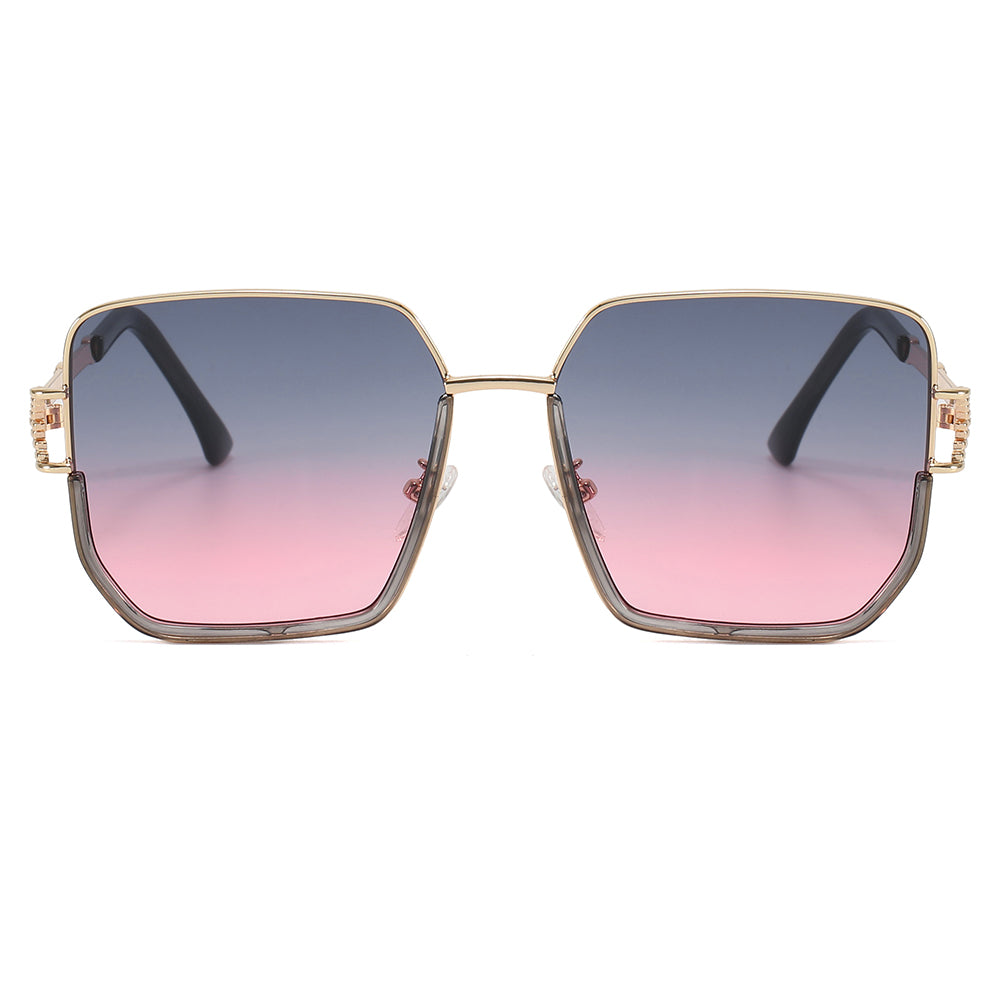 Oversized Shades Metal Frame Square Sunglasses