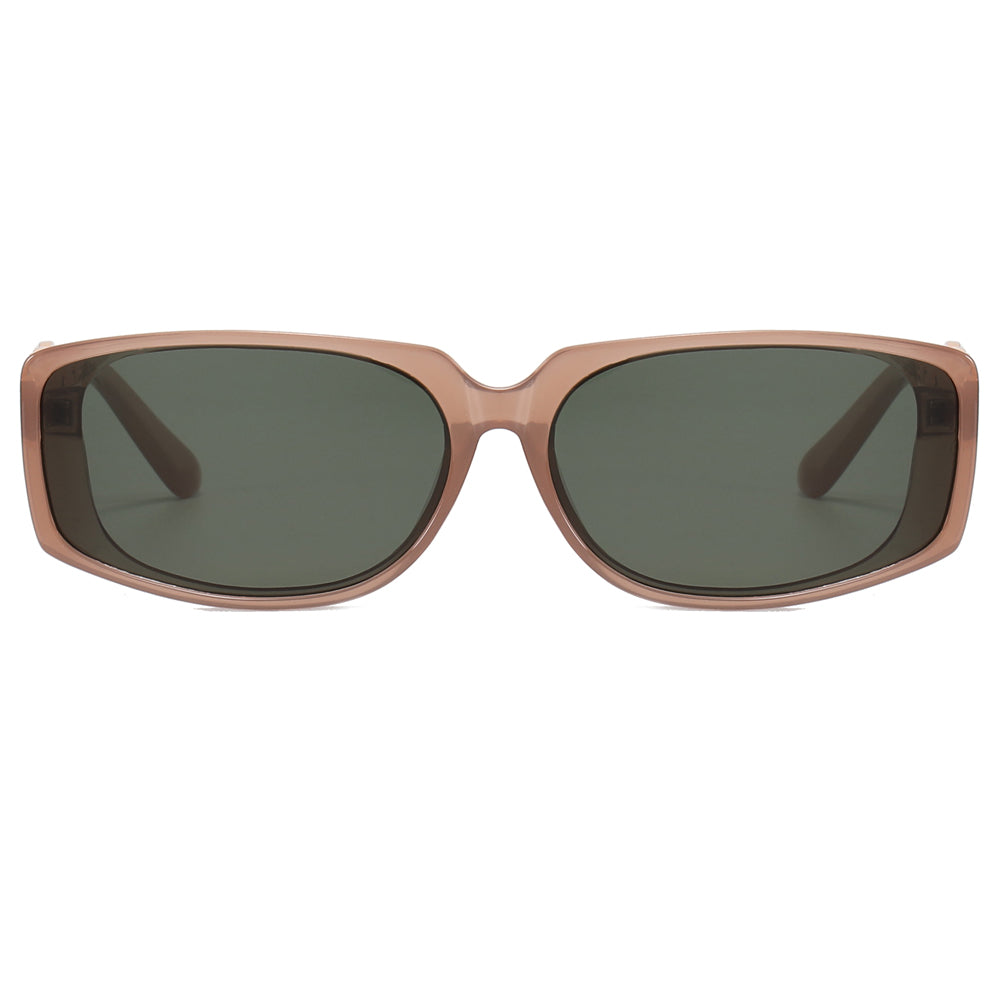 Rectangle women Metal Chain Shades Sunglasses