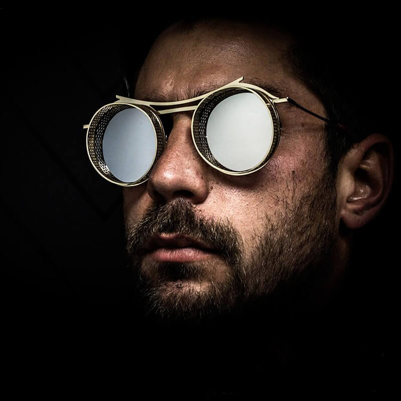Retro Round Metal Frame Steampunk Sunglasses