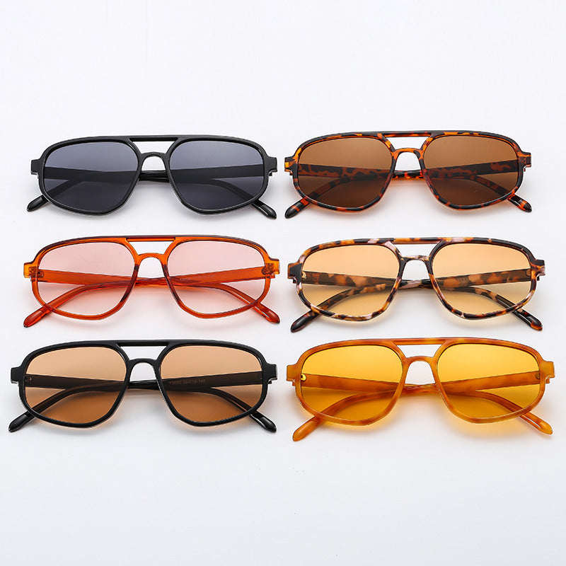 Retro Oversized Square Flat Top Sunglasses