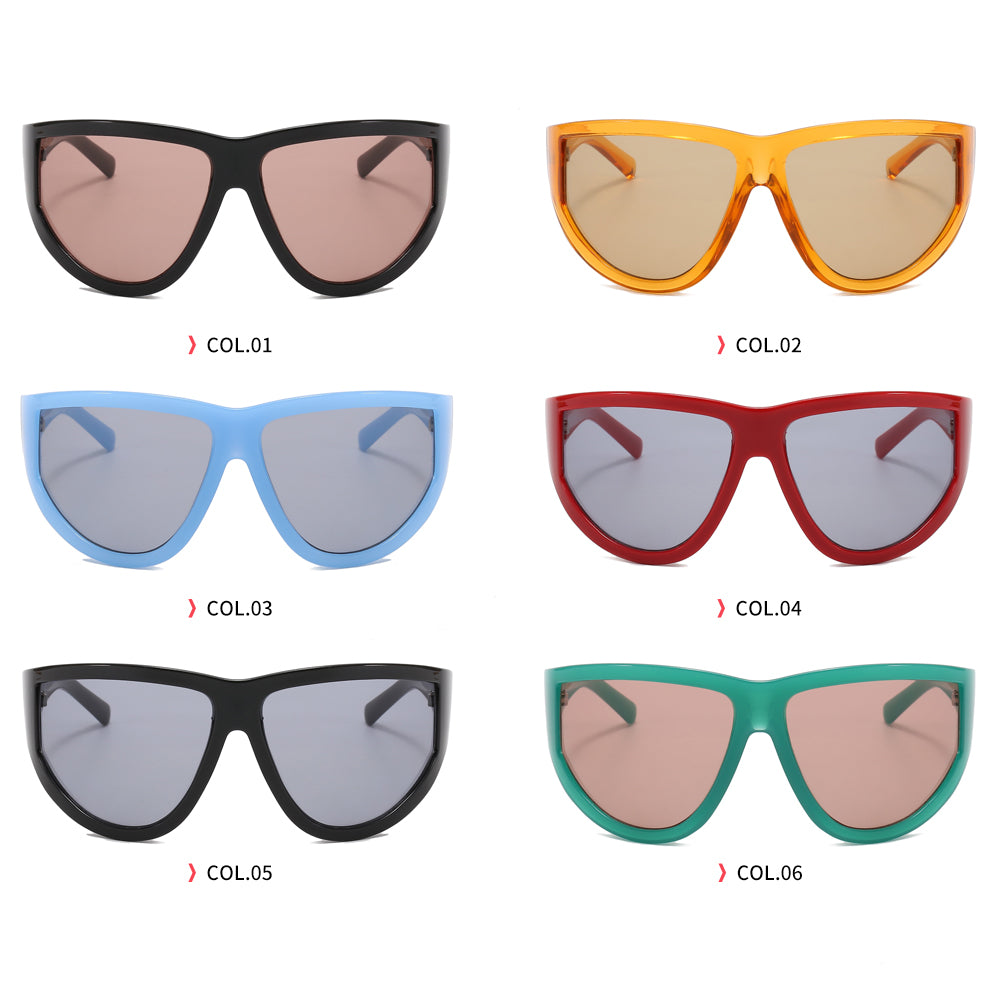 Flat Top Cat Eye Sporty Sunglasses