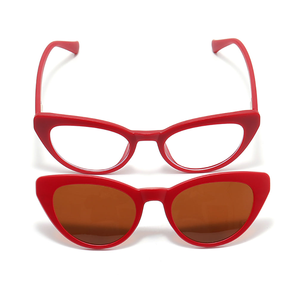 Cat Eye Blue Light Blocking Polarized Clip On Glasses