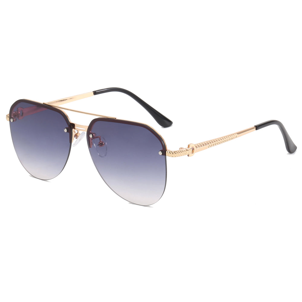 Half-Rimless Pilot Aviation Sunglasses