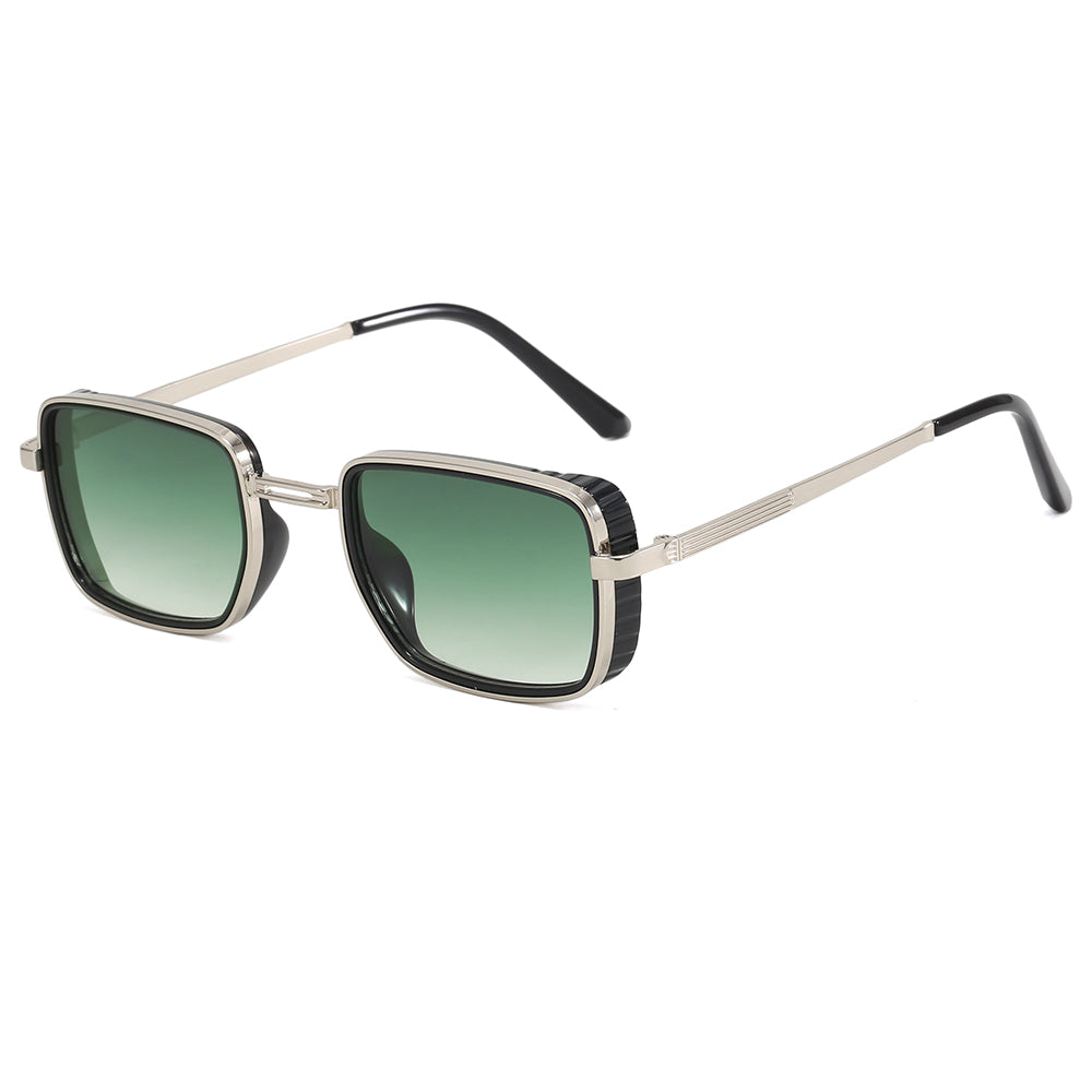 Rectangle Steampunk Metal Frame Sunglasses