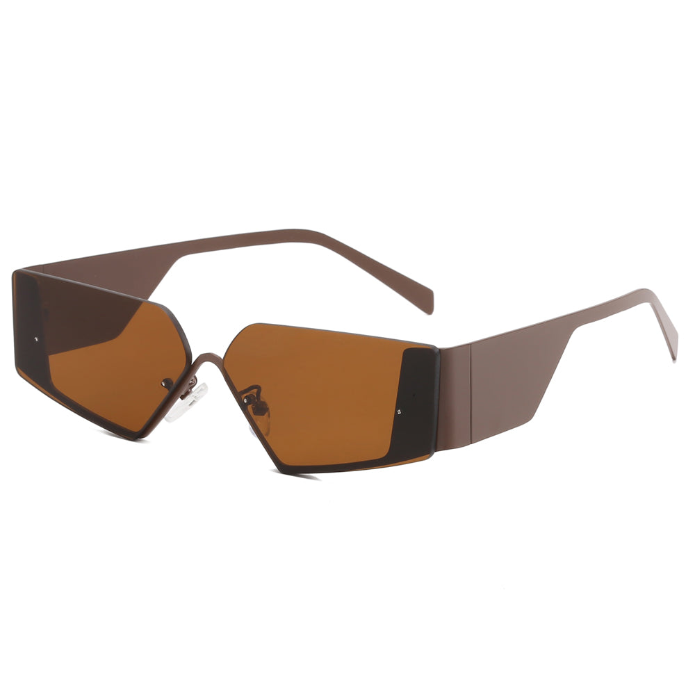 Rimless Irregular Narrow Shades Sunglasses