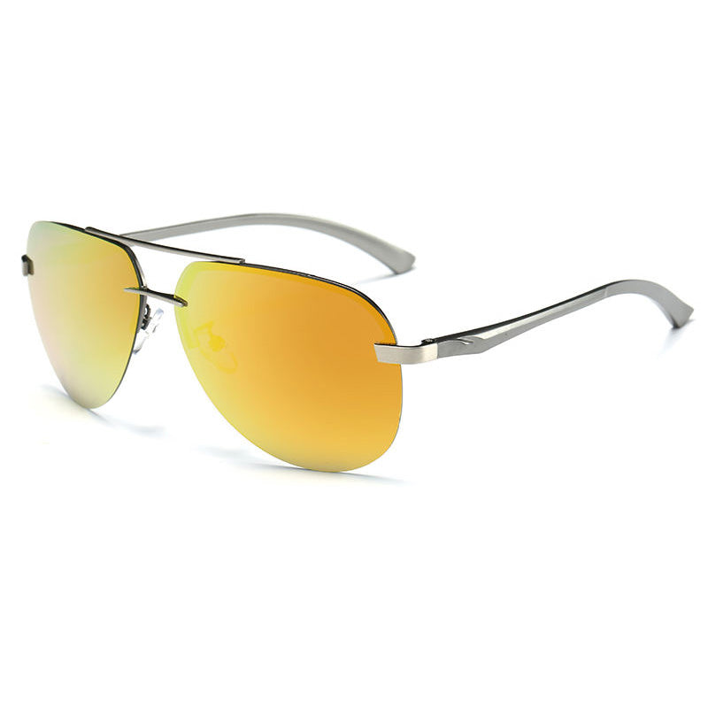 Polarized Rimless Pilot Style Driving Sunglasses