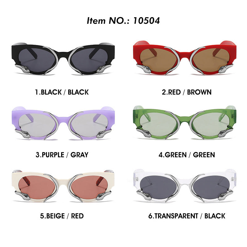 Snake Wrapped Cat Eye Oval Sunglasses
