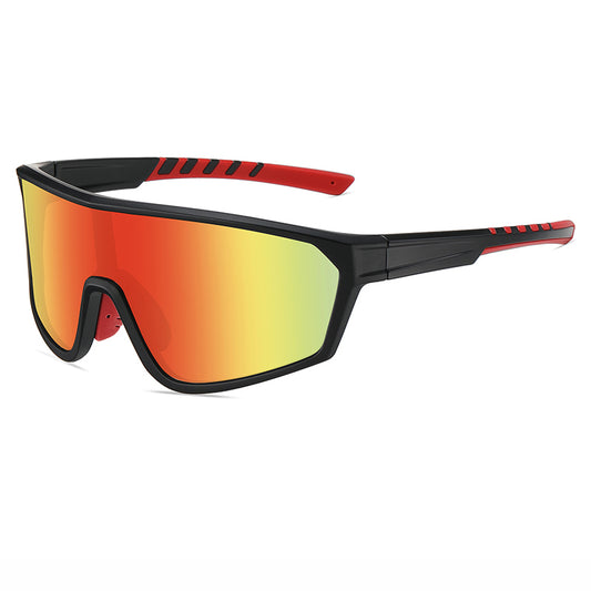 Men Flat Top Sports Outdoor Cycling Shield Goggle Mirror Sunglasses
